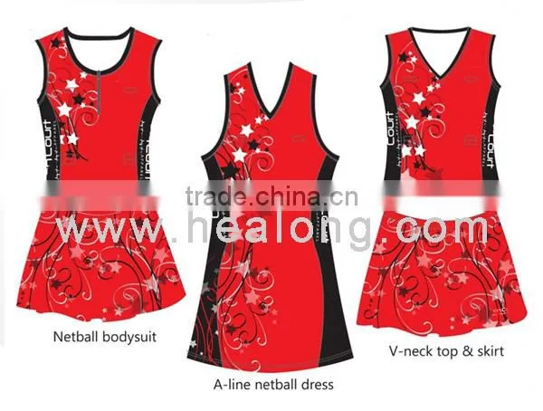 purple and white sublimation netball wear, breathable netball uniforms, cheap netball dresses