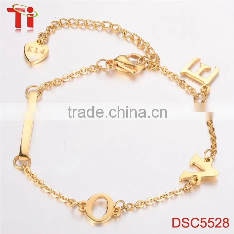 Stainless steel bracelet for girls, exquisite bracelet with adjustable end, fine chain stainless steel jewelry gift
