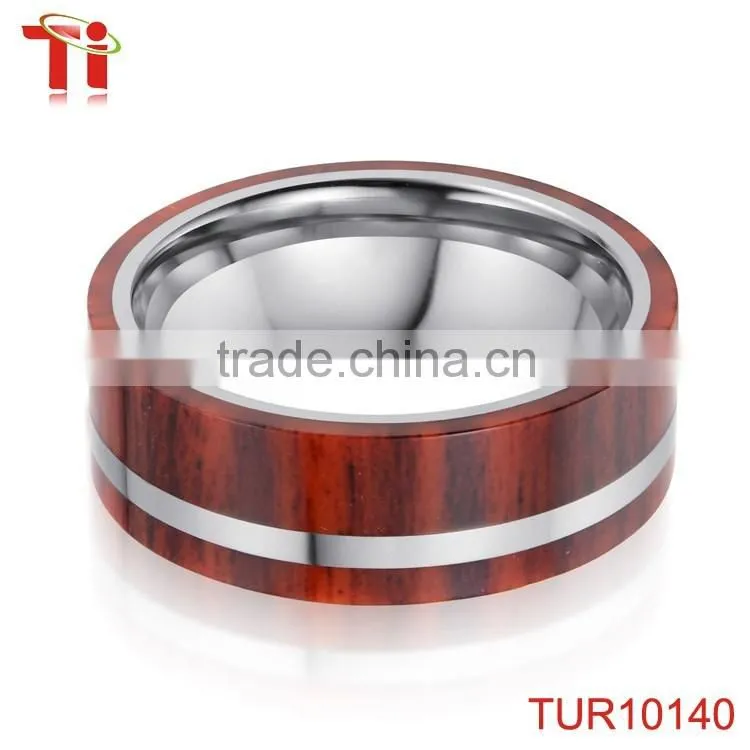 Tungsten carbide wood ring, fashion rings jewelry
