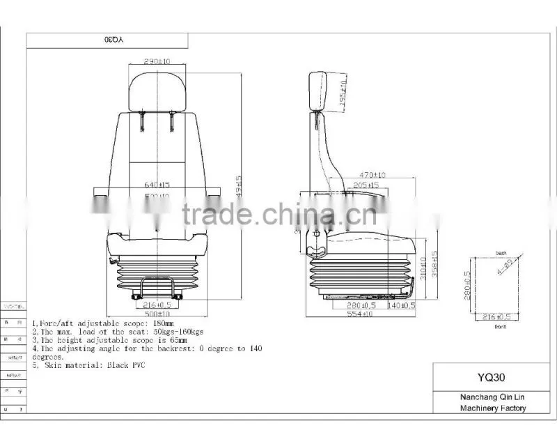 Luxurious beautiful heat dissipation fast friction farm machinery john deere excavator driver seat