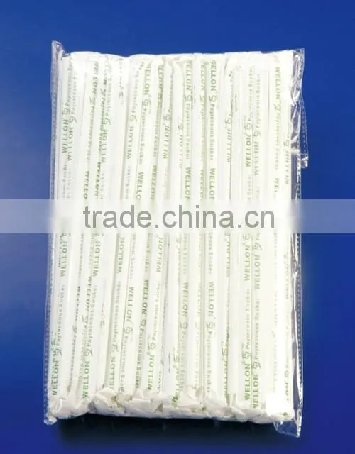 Strip color plastic drinking straw with individual paper packing