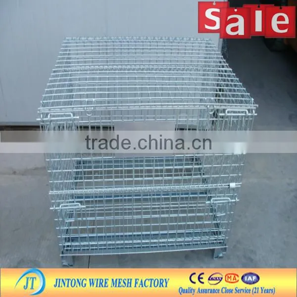 heavy duty rigid collapsable wire mesh container/storage cage