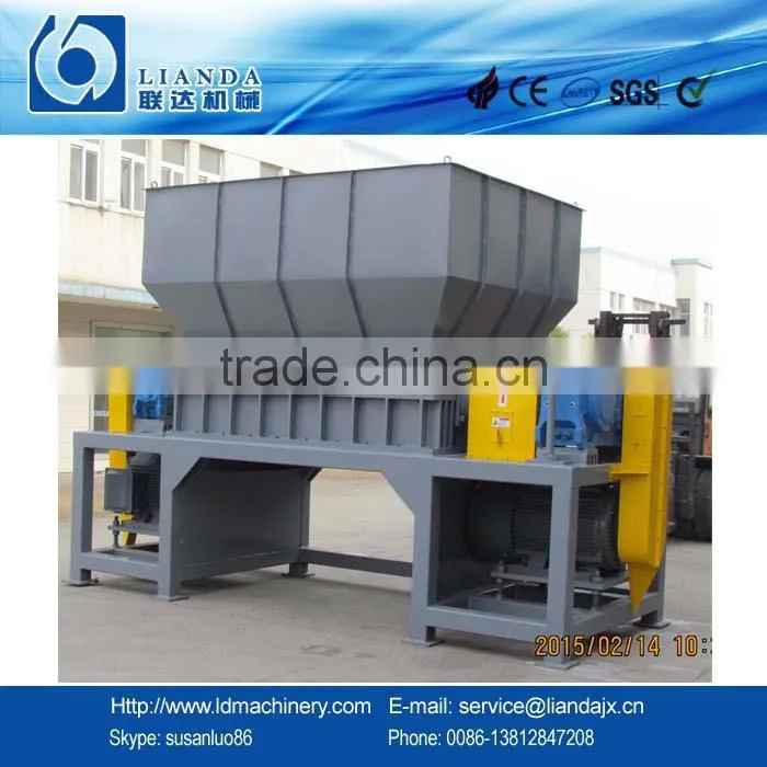 Single double shafts shredder for waste PE film