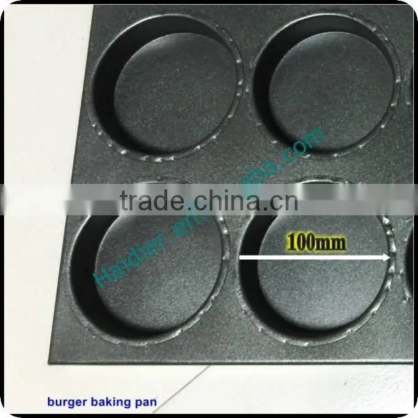 Teflon coated aluminum alloy 15 grooves hamburger round Bread Baking Pan /hamburger baking pan