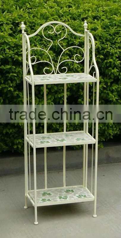 Mosaic decorative iron flower shelf