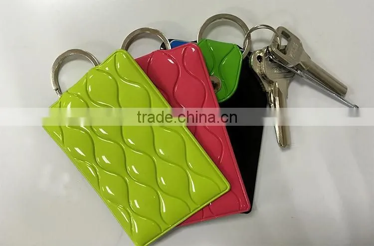 Fashionable pvc business card holder with keyring,plastic card case with keyring