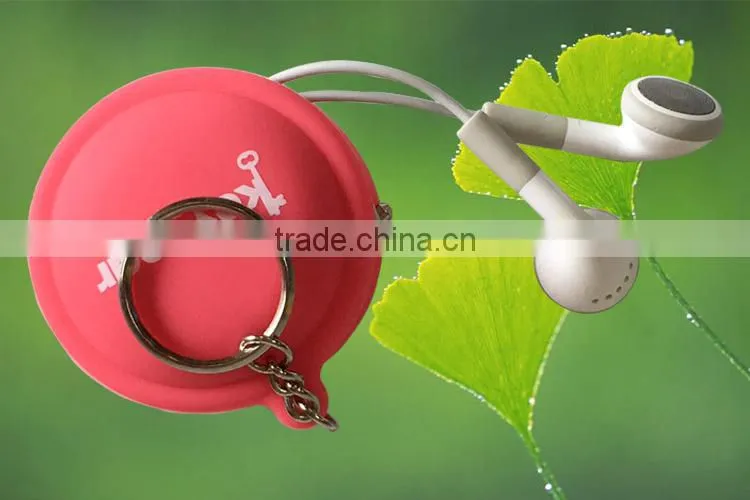 Keychain silicoen earphone holder,earphone cable winde