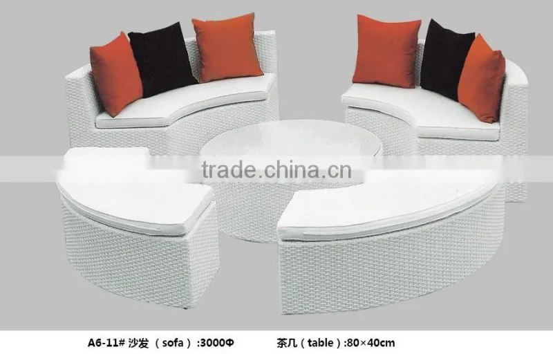 white PE rattan outdoor sofa set for wedding party events LQ-A611
