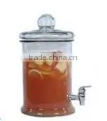 8L circleware ice cold embossed glass beverage dispenser mason mug set