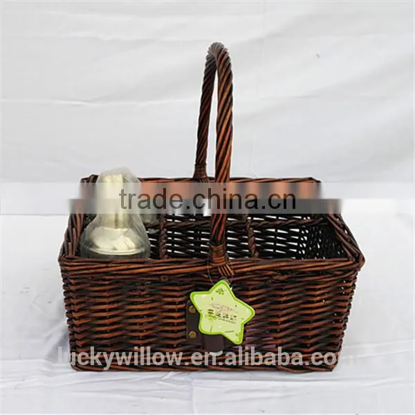 Christmas wine gift baskets in dark brown