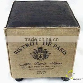 2014 New Fashion Wood Indian Ottoman Pouf