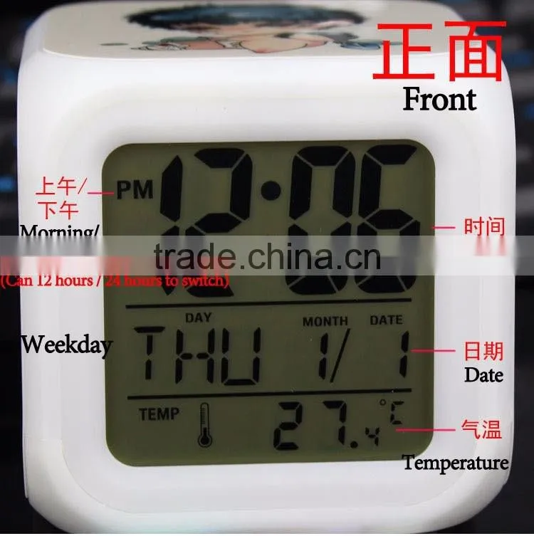 Antique Design Round Alarm Clock Decorative Plastic Clock, Home Decoration Clock