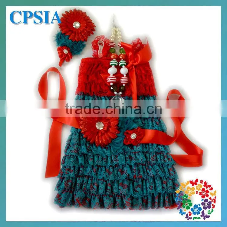 Christmas Prom Dresses Infant Boutique For Girl 3 Years With Necklace&Headband Beautiful Baby Dresses