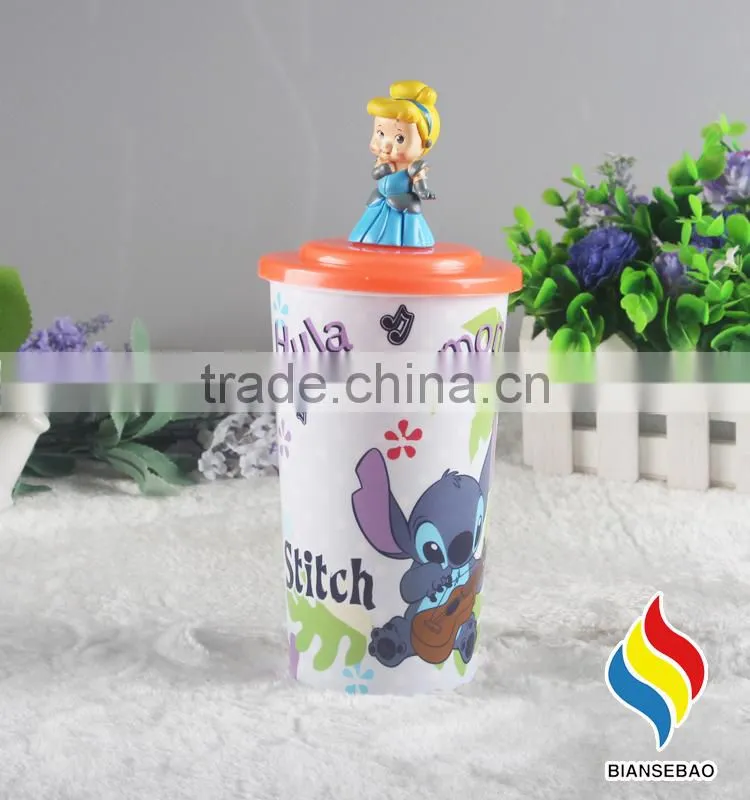 Hot selling cartoon figurine plastic cup for promotion