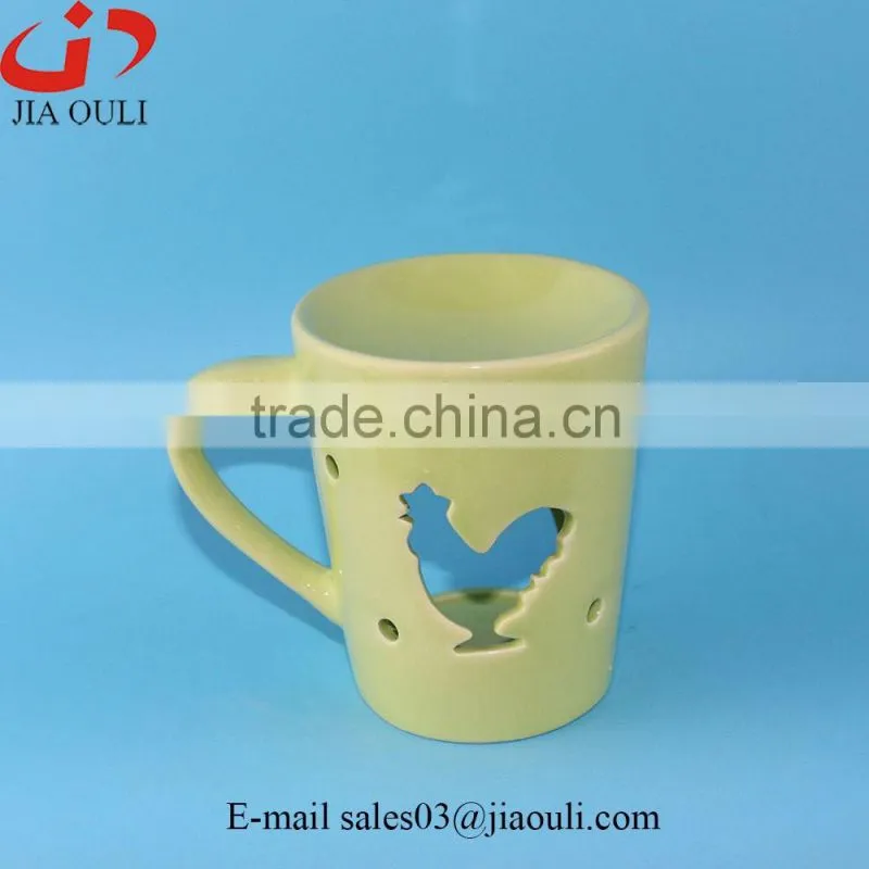 Sepecial design colors cheap ceramic cup shape oil burners, oil warmer