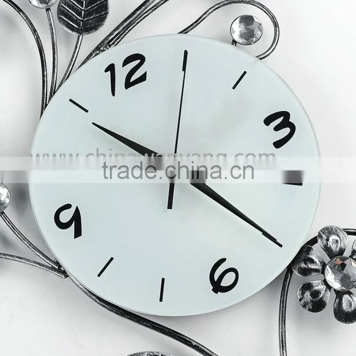 Hot Sale Dendritic Silvery White Nice Home Decor Wall Clock