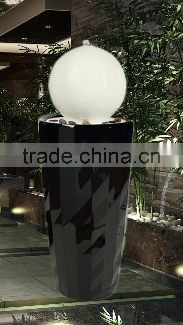 Boutique diamond surface fiber glass water fountain with led light