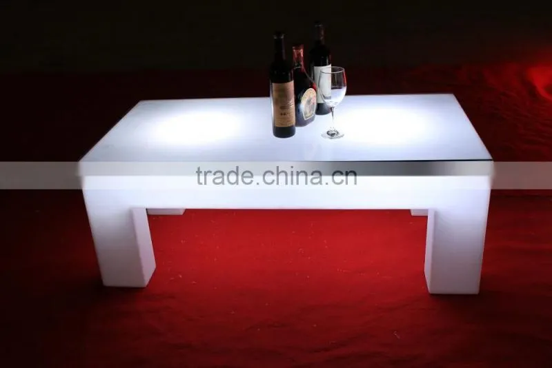 Led illuminated plastic cube bar table funiture
