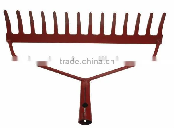 wooden handle steel garden rake