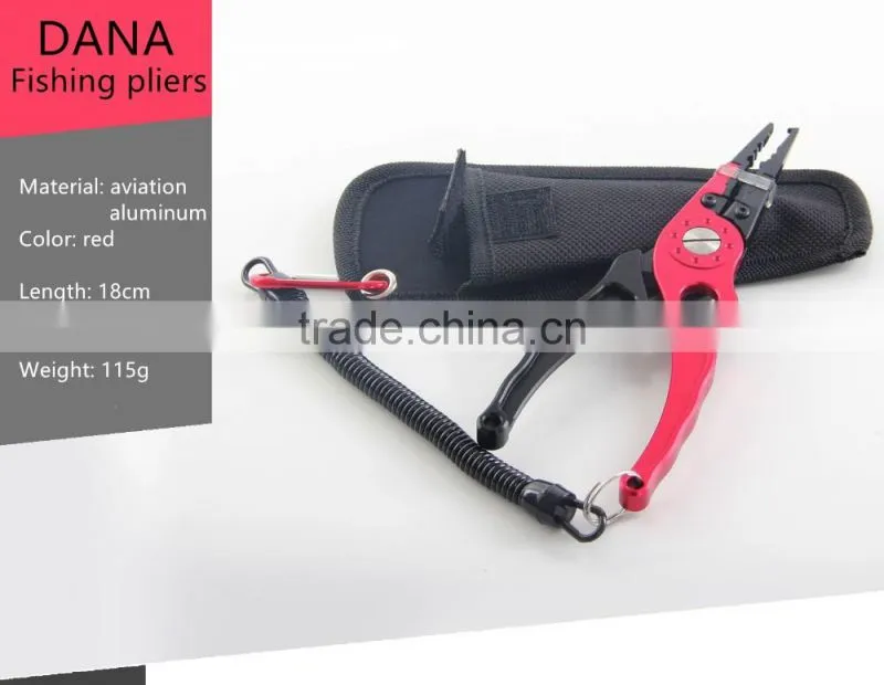 QJ-FP001 7inch bi-color tungsten steel fishing pliers with aviation aluminum handle