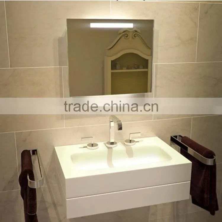 Aluminum Frame CE Hotel Modern Vanity LED Mirror Bathroom Mirror With Light