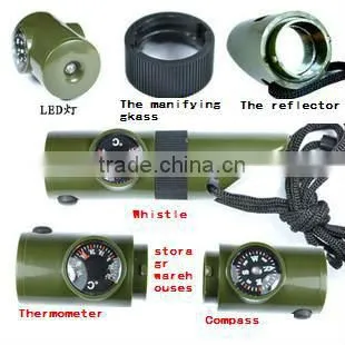 7 in 1 whistle compass with multifunction for survival