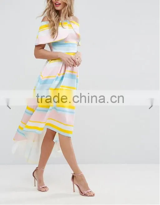 OEM Service Supply Type And Evening / Formal Dresses Type Elegant Evening Dress/ Print Off-shoulder Dress