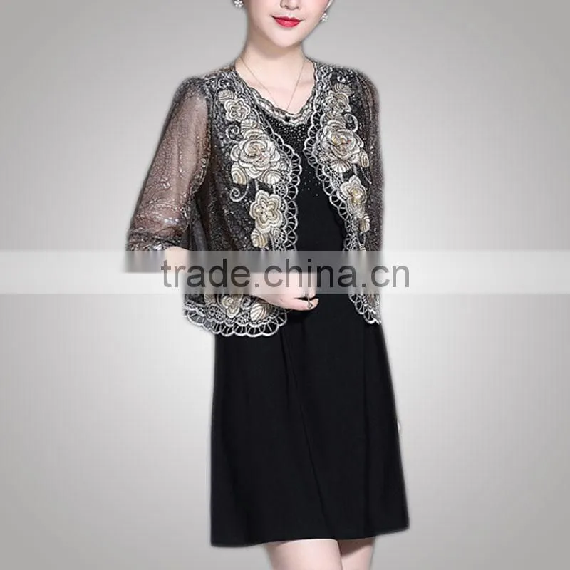 Fancy Design Hot Selling Good Quality Plus Size Mother Of The Bride Dress With Jacket Chinese Clothing Manufacturer