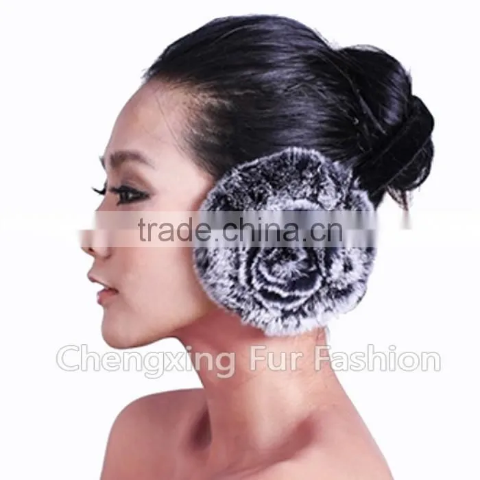 CX-EM-03R Fashion Ladies Genuine Rex Rabbit Fur Custom Fur Earmuffs