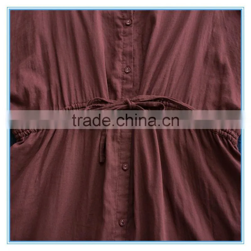 Spring And Summer Long Sleeves Double Layer Cotton Long Women Shirt