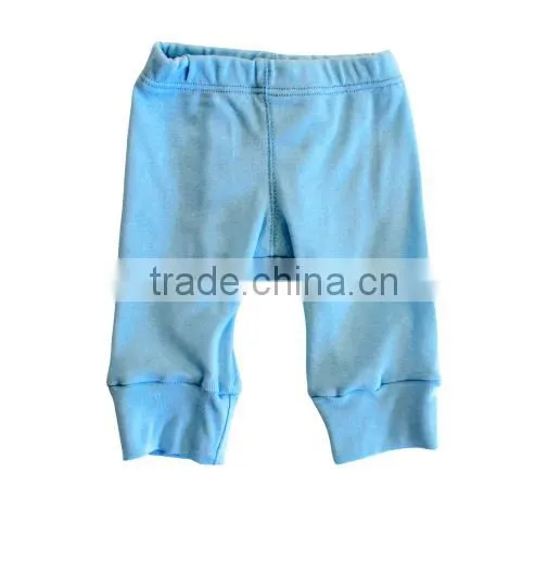 Wholesale Newest Baby Plain Green Infant Soft Cotton Leggings Kids Harem Pants