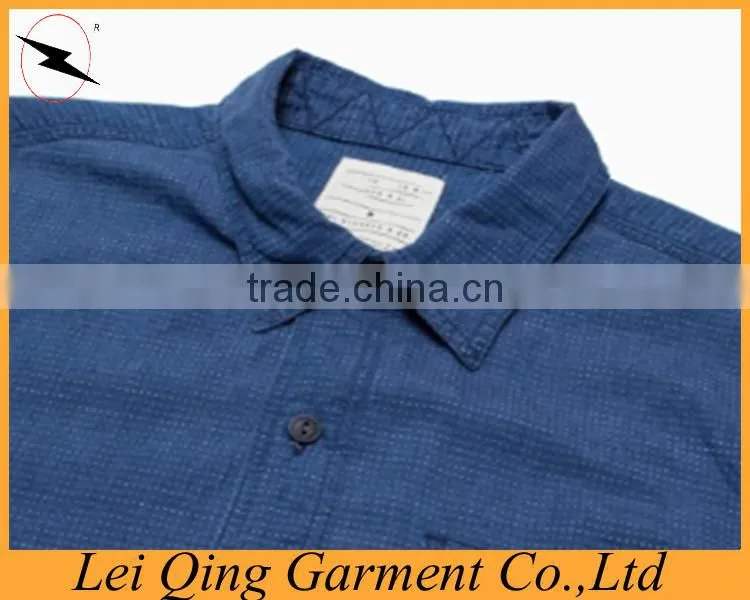 European style denim blue 100% egyptian cotton shirts