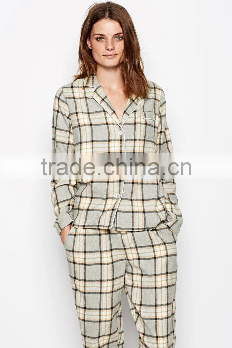 Plaid cotton set in pajamas women photos