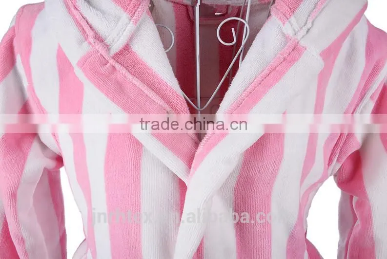 Kids and baby products cotton velour cloth stripe bathrobes wholesale