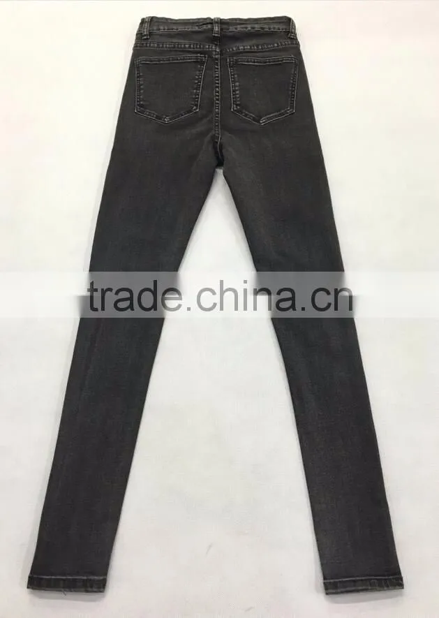 Runwaylover wholesale factory price jeans high waist cotton fabric women skinny denim jeans