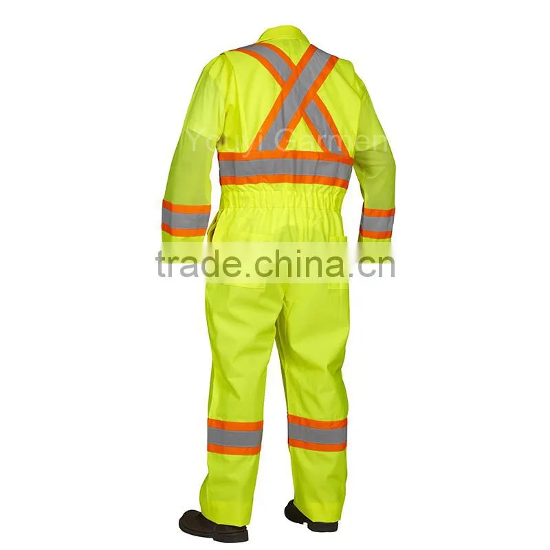 PU Coated High Visibility Reflective Waterproof Safety Coverall