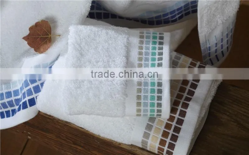 Wholesale Fancy design Embroider dobby Border Bath Towel hand towel manufacture