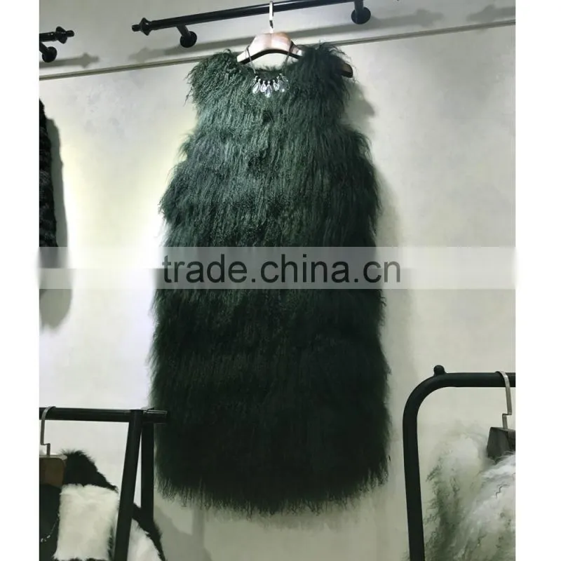 SJ087 2017 New Fashion Model Show Sheep Vest for Women