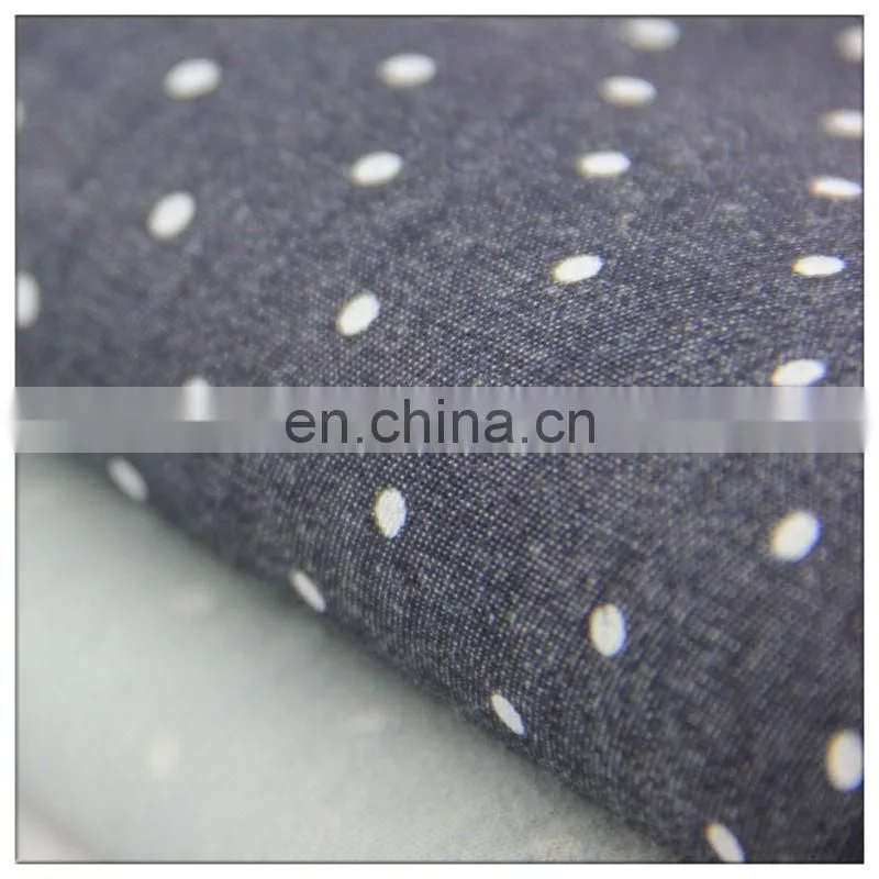 100 cotton denim printed fabric