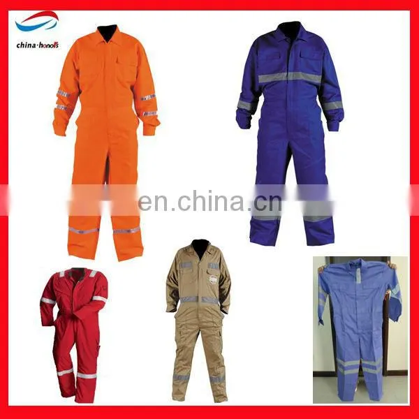 red coveralls with reflective tape/cotton work suit