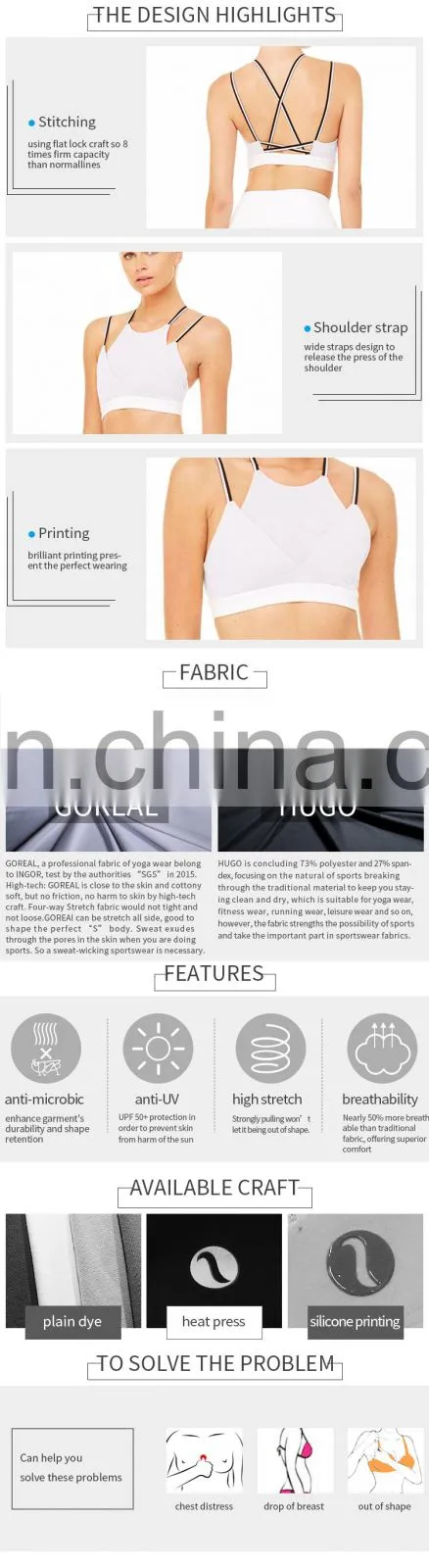top brand women custom cotton sports manufacturer bra