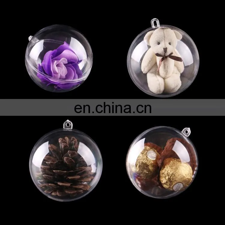 5 PCS Transparent Christmas Ball Hollow Plastic Sphere Ball Shaped Eternal Flower Ball Wedding Gift