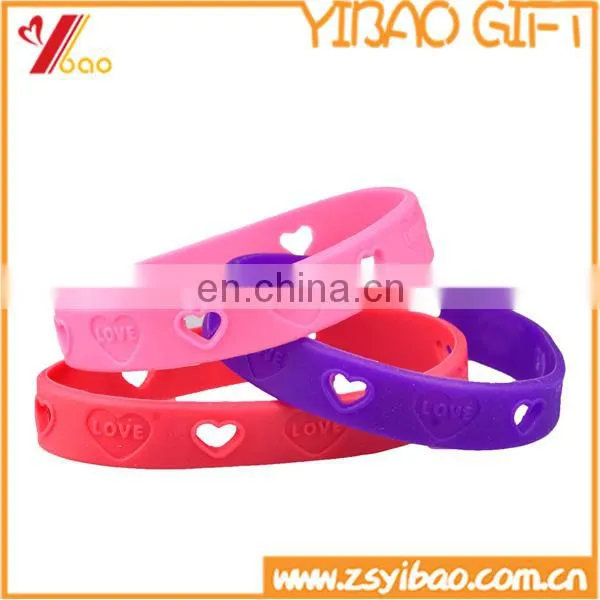 Custom various of Blank Silicone Wristband/Blank Dual color Silicon bracelet/Blank Glow in Wristband