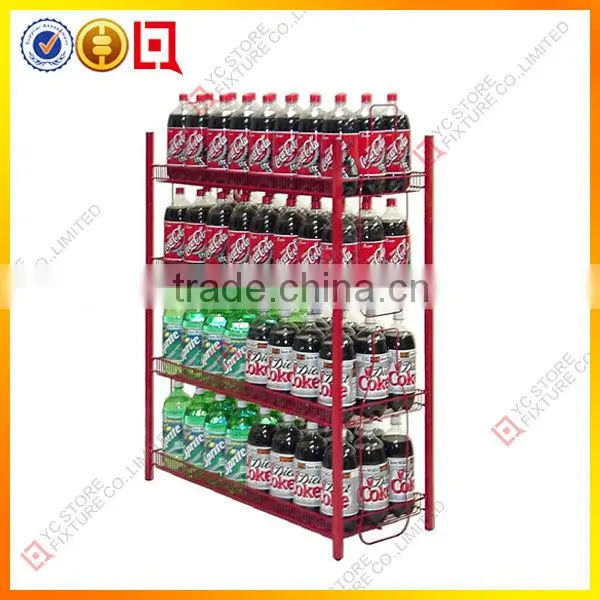 Custom-made metal wire liter plastic bottle display rack
