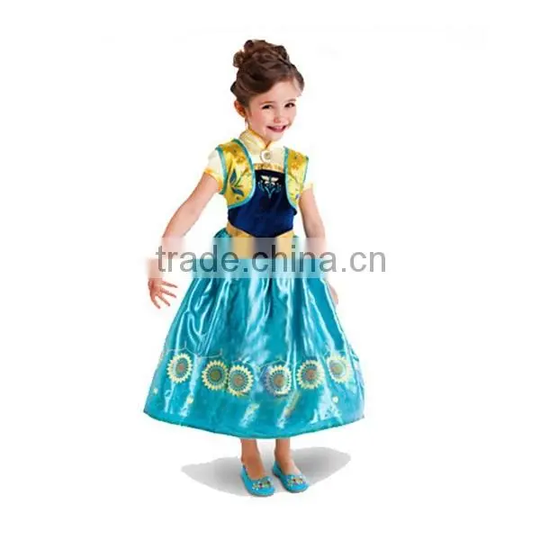High Quality Hot Frozen Dress Elsa & Anna For Girl Princess Cosplay Dresses SU055