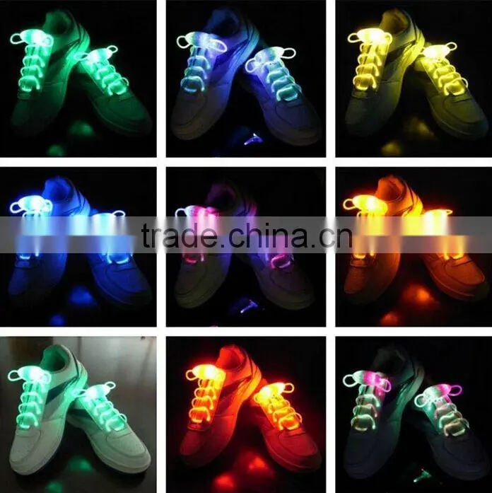2016 Hot sale fashion LED light shoestring/colorful LED shoelace for party