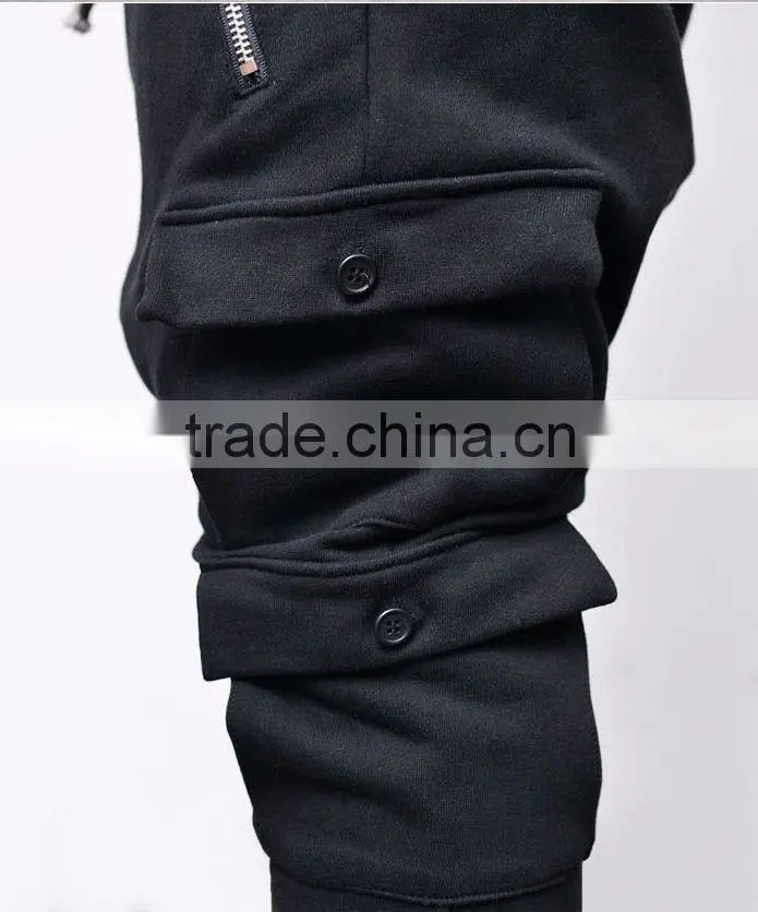DOUBLE POCKET SLIM DROP BAGGY SWEATPANTS Black Standard Sports