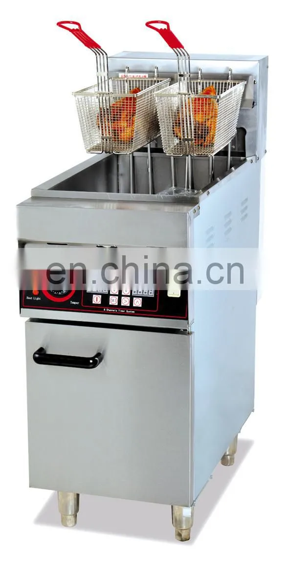 Restaurant Double Tanks 4 baskets Stainless Steel electric deep fryer with timers
