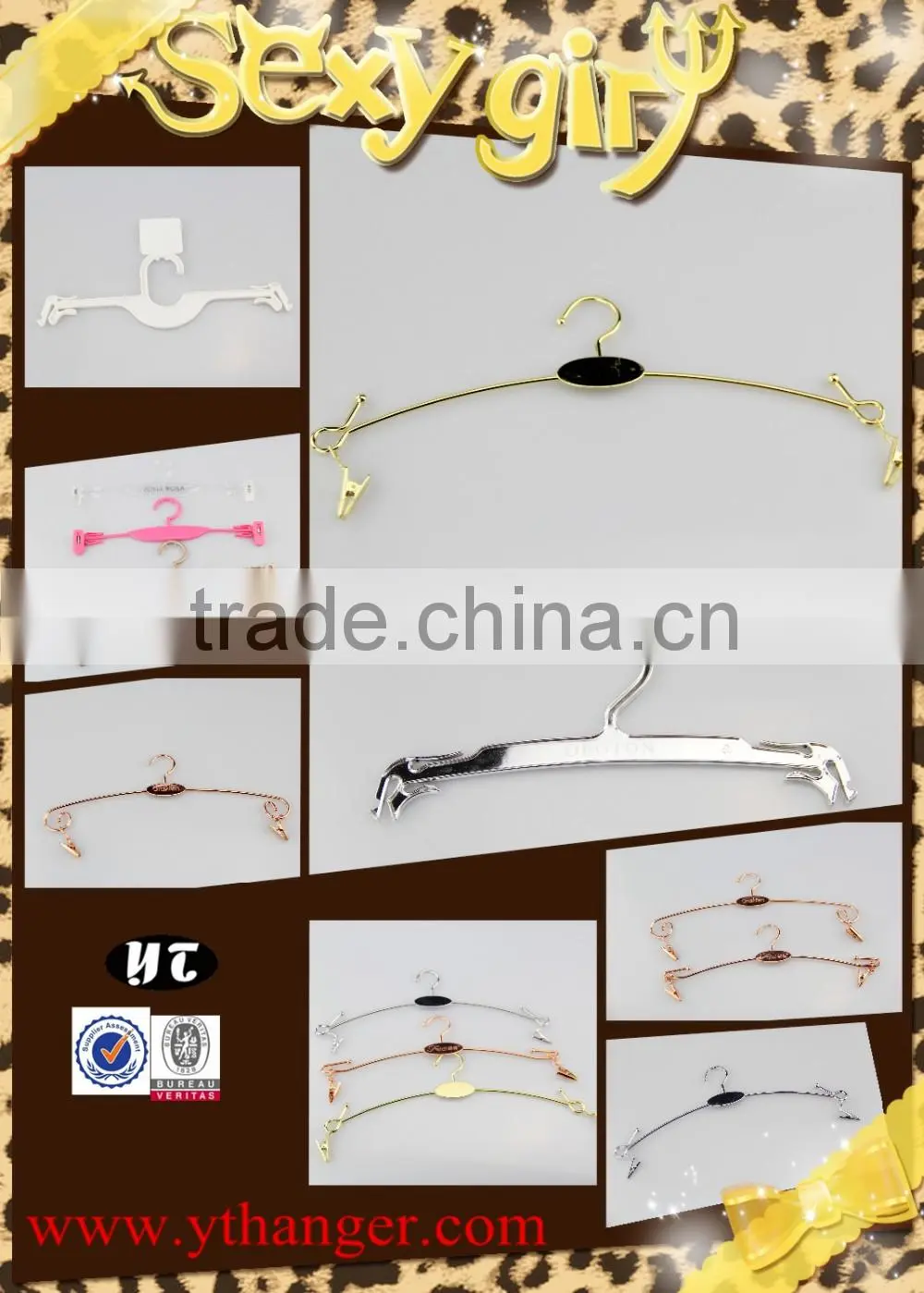 multifuntional metal hanger lingerie display hanger for underwear