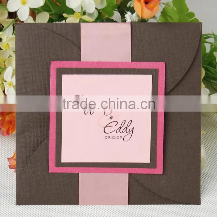 Personalized Korean Square Shaped Glossy Wedding Invitations